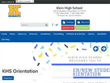 Tablet Screenshot of kleinhs.kleinisd.net